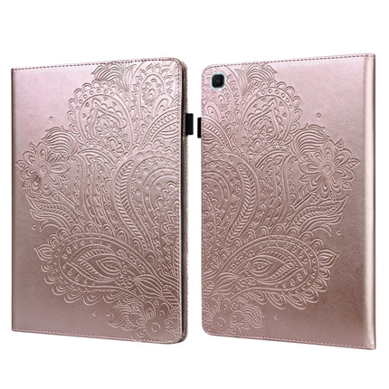 For Samsung Galaxy Tab S6 Lite P610 Peacock Embossed Pattern TPU + PU Horizontal Flip Leather Case with Holder & Card Slots & Wallet & Sleep / Wake-up Function(Rose Gold)-garmade.com