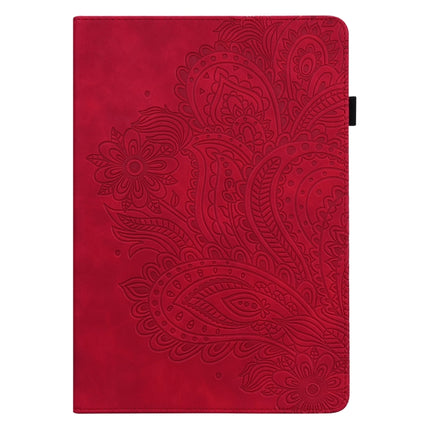 For Samsung Galaxy Tab S6 Lite P610 Peacock Embossed Pattern TPU + PU Horizontal Flip Leather Case with Holder & Card Slots & Wallet & Sleep / Wake-up Function(Red)-garmade.com