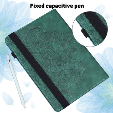 For Samsung Galaxy Tab S6 Lite P610 Peacock Embossed Pattern TPU + PU Horizontal Flip Leather Case with Holder & Card Slots & Wallet & Sleep / Wake-up Function(Green)-garmade.com