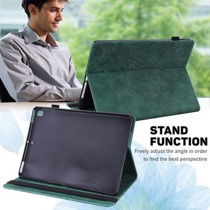 For Samsung Galaxy Tab S6 Lite P610 Peacock Embossed Pattern TPU + PU Horizontal Flip Leather Case with Holder & Card Slots & Wallet & Sleep / Wake-up Function(Green)-garmade.com