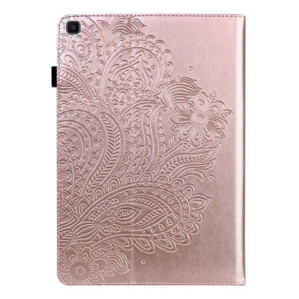 For Samsung Galaxy Tab A 8.0 (2019) T290 Peacock Embossed Pattern TPU + PU Horizontal Flip Leather Case with Holder & Card Slots & Wallet(Rose Gold)-garmade.com