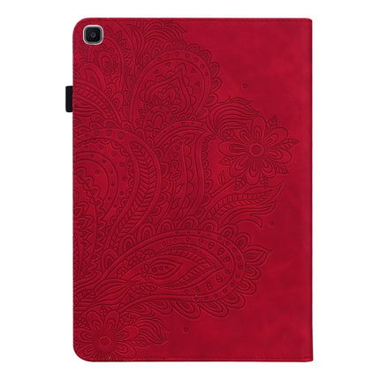 For Samsung Galaxy Tab A 8.0 (2019) T290 Peacock Embossed Pattern TPU + PU Horizontal Flip Leather Case with Holder & Card Slots & Wallet(Red)-garmade.com