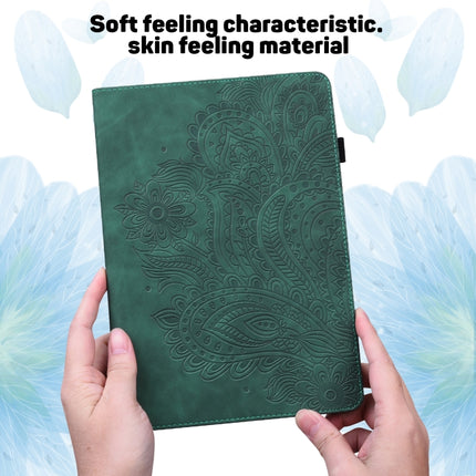 For Samsung Galaxy Tab A 8.0 (2019) T290 Peacock Embossed Pattern TPU + PU Horizontal Flip Leather Case with Holder & Card Slots & Wallet(Green)-garmade.com