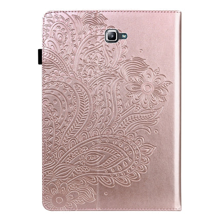 For Samsung Galaxy Tab A 10.1 (2016) T580 Peacock Embossed Pattern TPU + PU Horizontal Flip Leather Case with Holder & Card Slots & Wallet(Rose Gold)-garmade.com