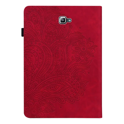 For Samsung Galaxy Tab A 10.1 (2016) T580 Peacock Embossed Pattern TPU + PU Horizontal Flip Leather Case with Holder & Card Slots & Wallet(Red)-garmade.com