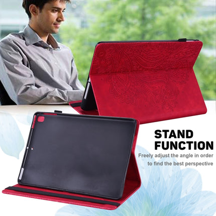 For Samsung Galaxy Tab A 10.1 (2016) T580 Peacock Embossed Pattern TPU + PU Horizontal Flip Leather Case with Holder & Card Slots & Wallet(Red)-garmade.com