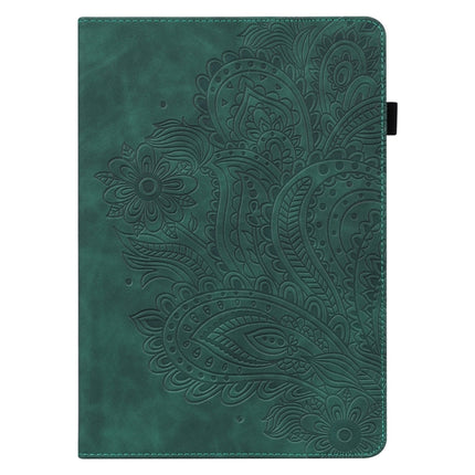 For Samsung Galaxy Tab A 10.1 (2016) T580 Peacock Embossed Pattern TPU + PU Horizontal Flip Leather Case with Holder & Card Slots & Wallet(Green)-garmade.com