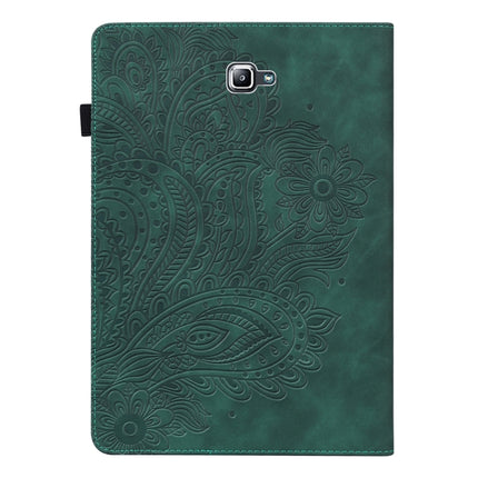 For Samsung Galaxy Tab A 10.1 (2016) T580 Peacock Embossed Pattern TPU + PU Horizontal Flip Leather Case with Holder & Card Slots & Wallet(Green)-garmade.com