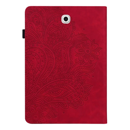 For Samsung Galaxy Tab S2 9.7 T815 Peacock Embossed Pattern TPU + PU Horizontal Flip Leather Case with Holder & Card Slots & Wallet(Red)-garmade.com