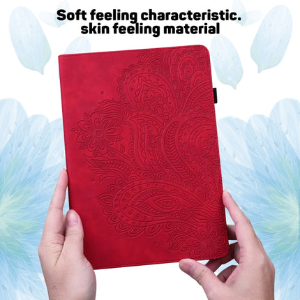 For Samsung Galaxy Tab S2 9.7 T815 Peacock Embossed Pattern TPU + PU Horizontal Flip Leather Case with Holder & Card Slots & Wallet(Red)-garmade.com