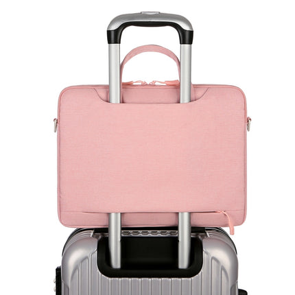 For 13.3-14 inch Laptop Multi-function Laptop Single Shoulder Bag Handbag(Pink)-garmade.com
