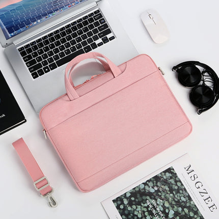 For 13.3-14 inch Laptop Multi-function Laptop Single Shoulder Bag Handbag(Pink)-garmade.com