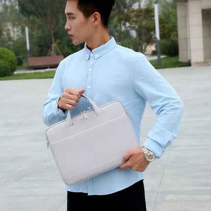 For 13.3-14 inch Laptop Multi-function Laptop Single Shoulder Bag Handbag(Grey)-garmade.com