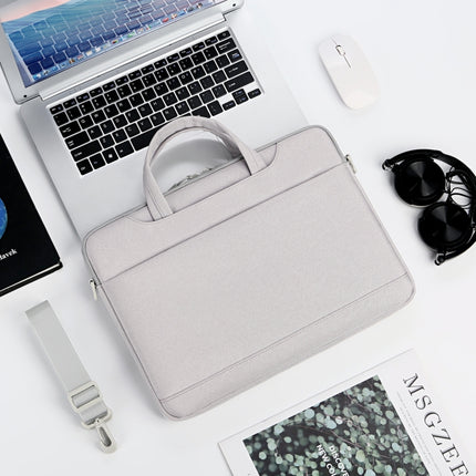For 13.3-14 inch Laptop Multi-function Laptop Single Shoulder Bag Handbag(Grey)-garmade.com
