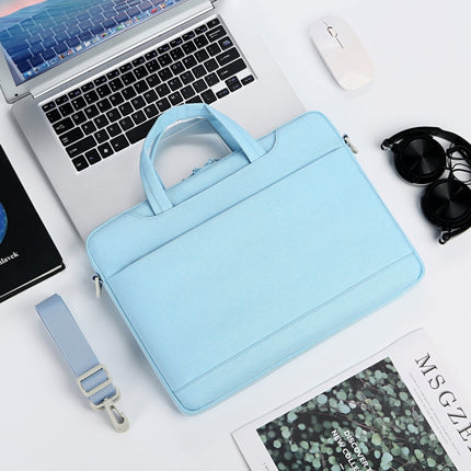 For 15-15.6 inch Laptop Multi-function Laptop Single Shoulder Bag Handbag(Light Blue)-garmade.com