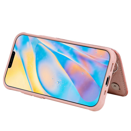 Zipper Double Buckle Shockproof Protective Case with Stand & Photo Holder & Wallet Function For iPhone 12 mini(Rose Gold)-garmade.com