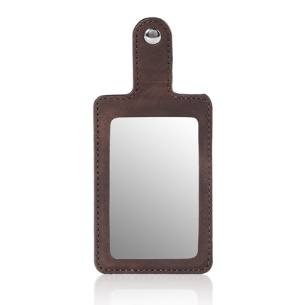 Shockproof Protective Case with Mirror & Card Slot & Short Lanyard For iPhone 12 mini(Coffee)-garmade.com