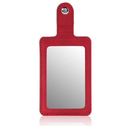 Shockproof Protective Case with Mirror & Card Slot & Short Lanyard For iPhone 12 Pro Max(Red)-garmade.com