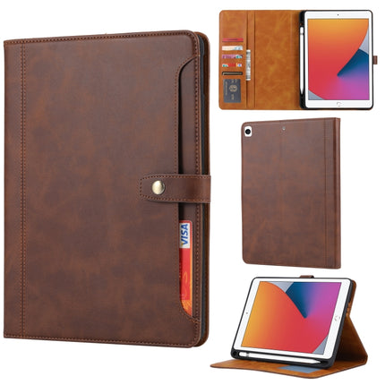 Calf Texture Double Fold Clasp Horizontal Flip Leather Case with Photo Frame & Holder & Card Slots & Wallet For iPad Pro 10.5(Coffee)-garmade.com