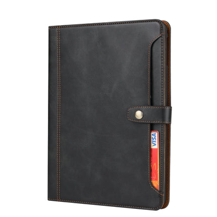 Calf Texture Double Fold Clasp Horizontal Flip Leather Case with Photo Frame & Holder & Card Slots & Wallet For iPad 9.7 (2018/2017) / Air 2(Black)-garmade.com