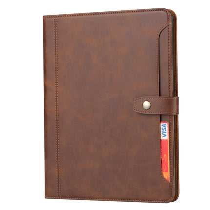 Calf Texture Double Fold Clasp Horizontal Flip Leather Case with Photo Frame & Holder & Card Slots & Wallet For iPad 9.7 (2018/2017) / Air 2(Coffee)-garmade.com
