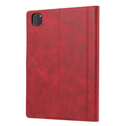 For iPad Pro 11 inch (2020) Calf Texture Double Fold Clasp Horizontal Flip Leather Tablet Case with Photo Frame & Holder & Card Slots & Wallet(Red)-garmade.com