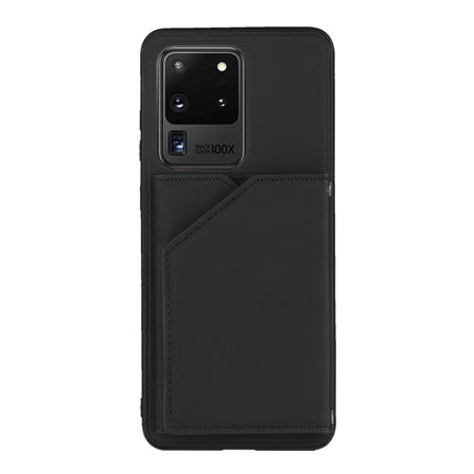 For Samsung Galaxy S20 Ultra Skin Feel PU + TPU + PC Back Cover Shockproof Case with Card Slots & Holder & Photo Frame(Black)-garmade.com