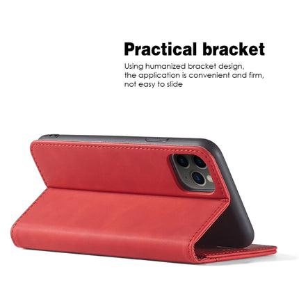 Skin-feel Calfskin Texture Magnetic Dual-Fold Horizontal Flip Leather Case with Holder & Card Slots & Wallet For iPhone 11(Red)-garmade.com