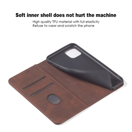 Skin-feel Calfskin Texture Magnetic Dual-Fold Horizontal Flip Leather Case with Holder & Card Slots & Wallet For iPhone 11(Coffee)-garmade.com