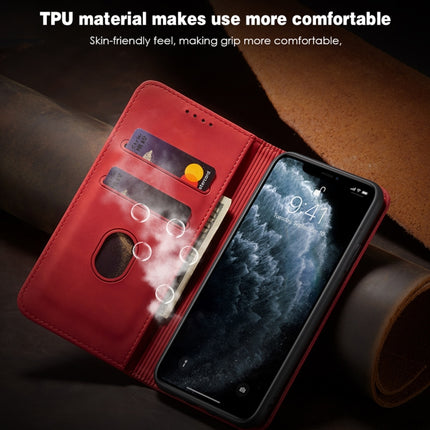 Skin-feel Calfskin Texture Magnetic Dual-Fold Horizontal Flip Leather Case with Holder & Card Slots & Wallet For iPhone 11 Pro(Red)-garmade.com