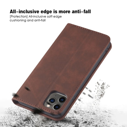 Skin-feel Calfskin Texture Magnetic Dual-Fold Horizontal Flip Leather Case with Holder & Card Slots & Wallet For iPhone 11 Pro(Coffee)-garmade.com