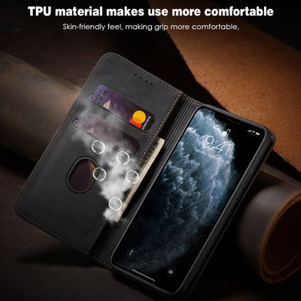 Skin-feel Calfskin Texture Magnetic Dual-Fold Horizontal Flip Leather Case with Holder & Card Slots & Wallet For iPhone 11 Pro Max(Black)-garmade.com