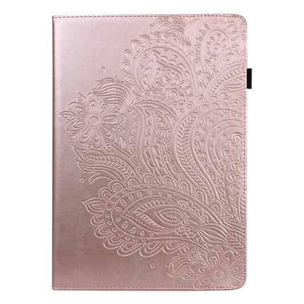 Peacock Embossed Pattern TPU + PU Horizontal Flip Leather Case with Holder & Card Slots & Wallet & Sleep / Wake-up Function For iPad mini (2019) / mini 4 / mini 3 / mini 2 / mini(Rose Gold)-garmade.com