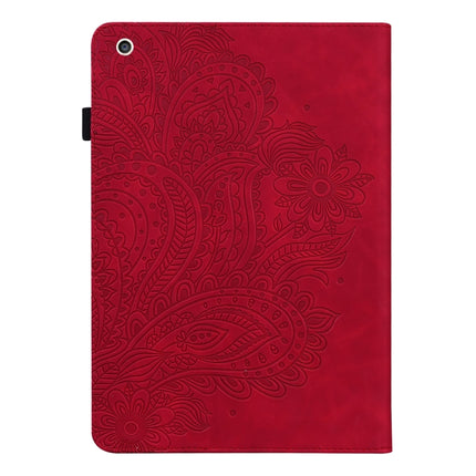 Peacock Embossed Pattern TPU + PU Horizontal Flip Leather Case with Holder & Card Slots & Wallet & Sleep / Wake-up Function For iPad mini (2019) / mini 4 / mini 3 / mini 2 / mini(Red)-garmade.com