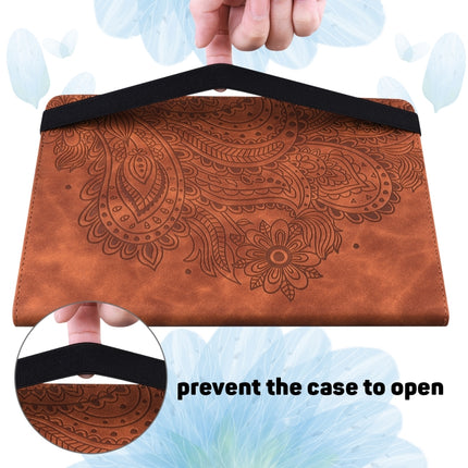 Peacock Embossed Pattern TPU + PU Horizontal Flip Leather Case with Holder & Card Slots & Wallet & Sleep / Wake-up Function For iPad mini (2019) / mini 4 / mini 3 / mini 2 / mini(Brown)-garmade.com