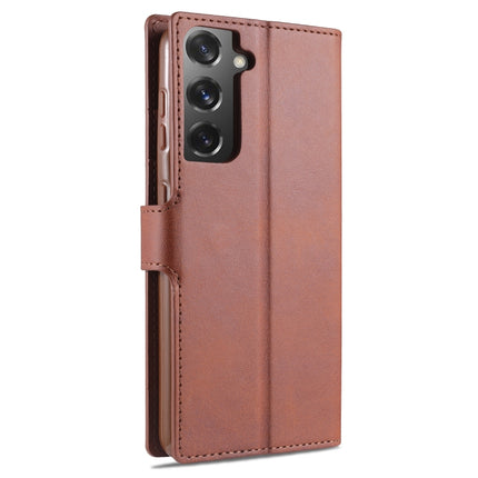 For Samsung Galaxy S21 5G AZNS Calf Texture Horizontal Flip Leather Case with Holder & Card Slots & Wallet & Photo Frame(Brown)-garmade.com