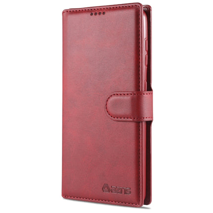 For Samsung Galaxy S21 5G AZNS Calf Texture Horizontal Flip Leather Case with Holder & Card Slots & Wallet & Photo Frame(Red)-garmade.com