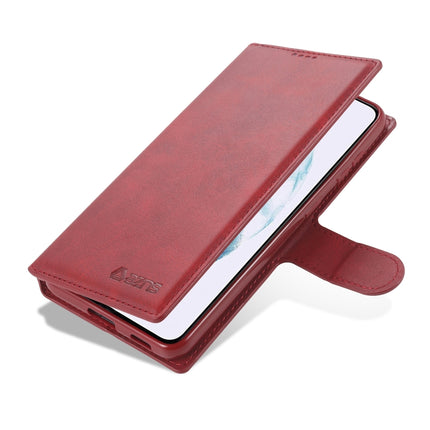 For Samsung Galaxy S21 5G AZNS Calf Texture Horizontal Flip Leather Case with Holder & Card Slots & Wallet & Photo Frame(Red)-garmade.com