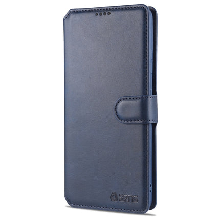 For Samsung Galaxy S21 Ultra 5G AZNS Calf Texture Horizontal Flip Leather Case with Holder & Card Slots & Wallet & Photo Frame(Blue)-garmade.com