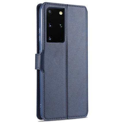 For Samsung Galaxy S21 Ultra 5G AZNS Calf Texture Horizontal Flip Leather Case with Holder & Card Slots & Wallet & Photo Frame(Blue)-garmade.com