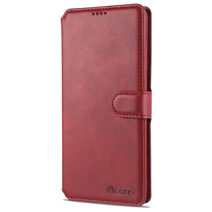 For Samsung Galaxy S21 Ultra 5G AZNS Calf Texture Horizontal Flip Leather Case with Holder & Card Slots & Wallet & Photo Frame(Red)-garmade.com