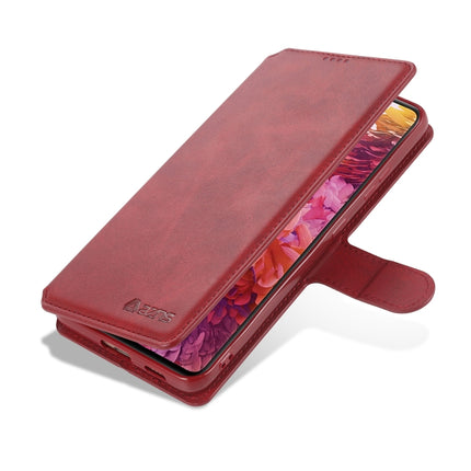 For Samsung Galaxy S21 Ultra 5G AZNS Calf Texture Horizontal Flip Leather Case with Holder & Card Slots & Wallet & Photo Frame(Red)-garmade.com