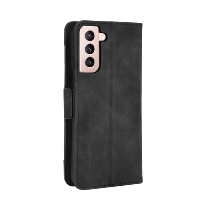 For Samsung Galaxy S21 5G Skin Feel Calf Pattern Horizontal Flip Leather Case with Holder & Card Slots & Photo Frame(Black)-garmade.com