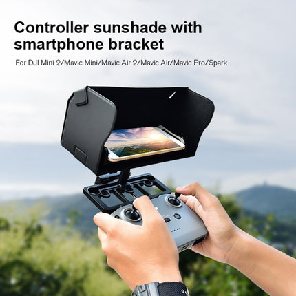 STARTRC 1108860 Foldable Controller Magnetic Sunshade with Smartphone Bracket Set for DJI Mavic Mini / Air / Air 2 / Air 2S / Mini 2(Black)-garmade.com