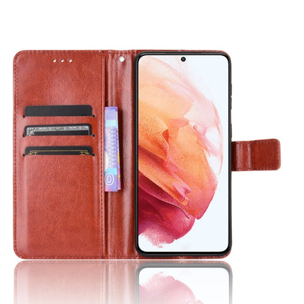 For Samsung Galaxy S21 5G Retro Crazy Horse Texture Horizontal Flip Leather Case with Holder & Card Slots & Photo Frame(Brown)-garmade.com