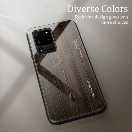 For Samsung Galaxy S20 Wood Grain Glass Protective Case(M01)-garmade.com