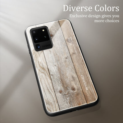 For Samsung Galaxy S20 Wood Grain Glass Protective Case(M04)-garmade.com