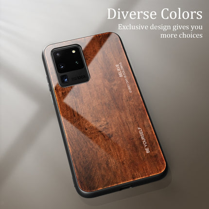 For Samsung Galaxy S20 Plus Wood Grain Glass Protective Case(M02)-garmade.com