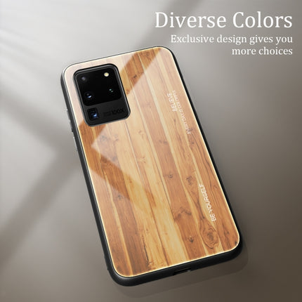 For Samsung Galaxy S20 Plus Wood Grain Glass Protective Case(M03)-garmade.com
