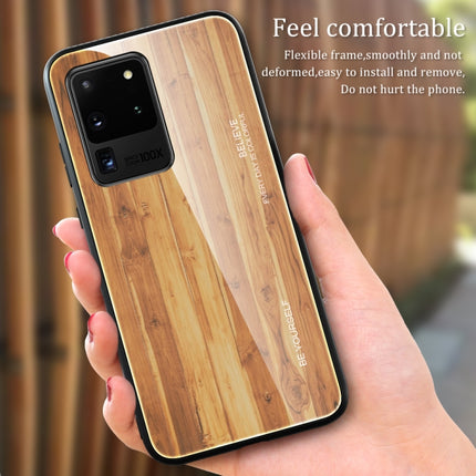 For Samsung Galaxy S20 Plus Wood Grain Glass Protective Case(M03)-garmade.com